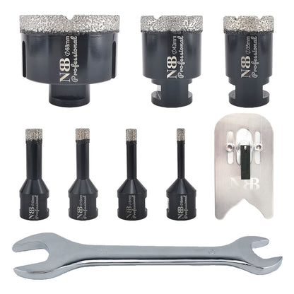 NBB Broca de diamante soldada al vacío con M14, para taladrar en seco y en húmedo profesionalmente en porcelana dura, cerámica, baldosas, granito, mármol, rápida, para Amoladora Angular(PRO EAVBDDBM)