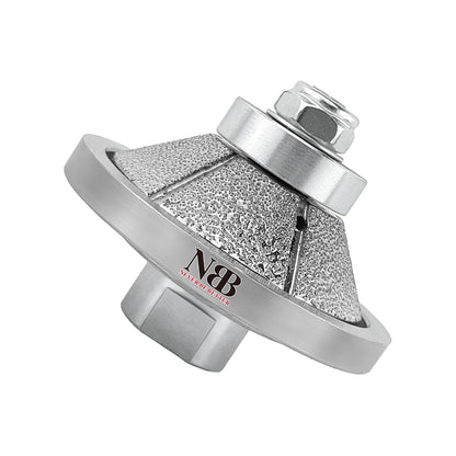 NBB Rueda de perfil de diamante fresa de enrutador de diamante con cubierta de hierro broca para perfilar porcelana baldosa cerámica granito mármol piedra para amoladora angular (Bevel)