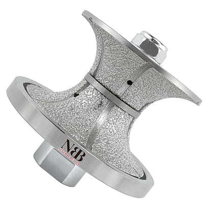 NBB Rueda de perfil de diamante fresa de enrutador de diamante con cubierta de hierro broca para perfilar porcelana baldosa cerámica granito mármol piedra para amoladora angular (Full Bullnose))