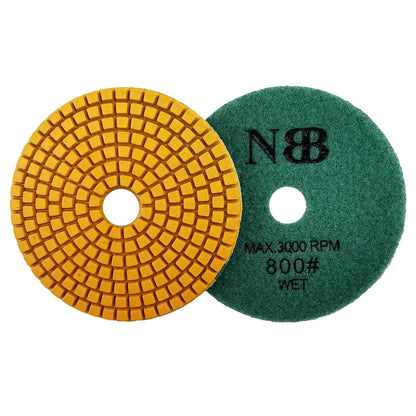 NBB Diamantpolierscheiben 4" (100 mm) Diamantschleifscheibe zur Nasspolitur von Granit, Marmor, Stein, Porzellan und Keramik mit Nylonrücken für ein gutes Finish 