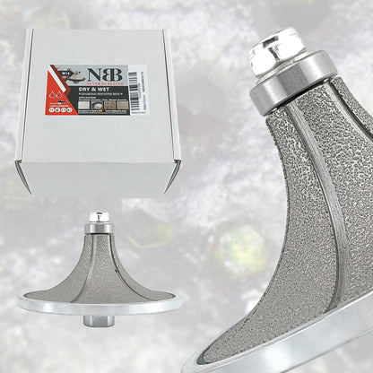 NBB Rueda de perfil de diamante, fresa de enrutador de diamante, broca para perfilar la porcelana baldosas cerámica granito mármol piedra, fácil de usar en amoladora angular (Half-Bullnose)