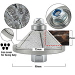 NBB Rueda de perfil de diamante fresa de enrutador de diamante con cubierta de hierro broca para perfilar porcelana baldosa cerámica granito mármol piedra para amoladora angular (Bevel)