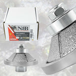 NBB Rueda de perfil de diamante fresa de enrutador de diamante con cubierta de hierro broca para perfilar porcelana baldosa cerámica granito mármol piedra para amoladora angular (Bevel)