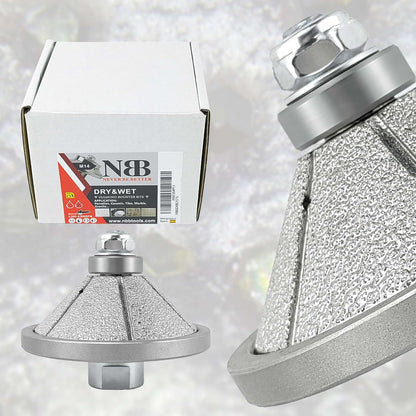 NBB Rueda de perfil de diamante fresa de enrutador de diamante con cubierta de hierro broca para perfilar porcelana baldosa cerámica granito mármol piedra para amoladora angular (Bevel)