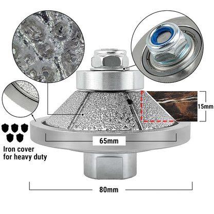 NBB Rueda de perfil de diamante fresa de enrutador de diamante con cubierta de hierro broca para perfilar porcelana baldosa cerámica granito mármol piedra para amoladora angular (Bevel)