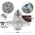 NBB Rueda de perfil de diamante, fresa de enrutador de diamante, broca para perfilar la porcelana baldosas cerámica granito mármol piedra, fácil de usar en amoladora angular (Half-Bullnose)