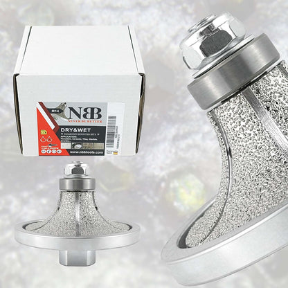 NBB Rueda de perfil de diamante, fresa de enrutador de diamante, broca para perfilar la porcelana baldosas cerámica granito mármol piedra, fácil de usar en amoladora angular (Half-Bullnose)