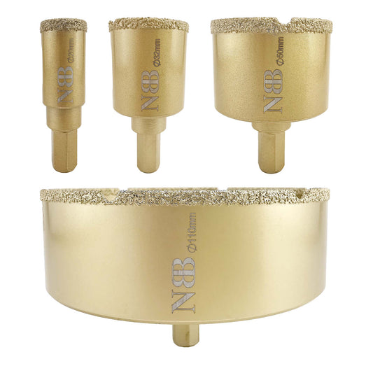 NBB Brocas de diamante con vástago hexagonal 12.5mm, corona diamante para taladrar en seco en porcelana,cerámica,baldosas,granito,azulejo, meyor en húmedo, para perforadora de pistola y banco