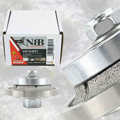 NBB Rueda de perfil de diamante, fresa de enrutador de diamante, broca para perfilar la porcelana baldosas cerámica granito mármol piedra, fácil de usar en amoladora angular (Half-Bullnose)