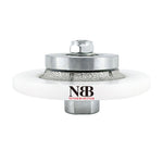 NBB Fresas para corte de chaflanes de diamante Rueda perfiladora diamante con guía cubierta más grande y M14 broca para perfilar porcelana baldosa cerámica granito mármol piedra (Half-Bullnose)