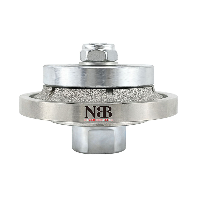 NBB Rueda de perfil de diamante, fresa de enrutador de diamante, broca para perfilar la porcelana baldosas cerámica granito mármol piedra, fácil de usar en amoladora angular (Half-Bullnose)