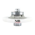 NBB Diamant-Fasenschneid- und Fräswerkzeuge, Diamant-Profilierscheibe mit größerer, abgedeckter Führung und M14-Bohrer zum Profilieren von Porzellan-, Keramikfliesen, Granit, Marmor und Stein (Halbrundprofil) 