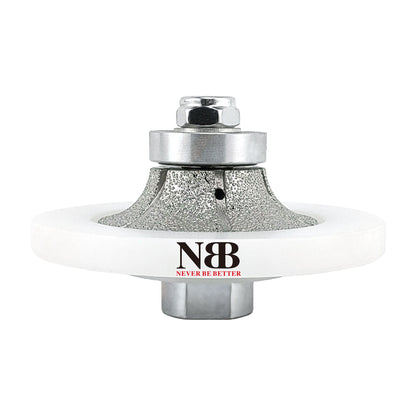 NBB Fresas para corte de chaflanes de diamante Rueda perfiladora diamante con guía cubierta más grande y M14 broca para perfilar porcelana baldosa cerámica granito mármol piedra (Half-Bullnose)