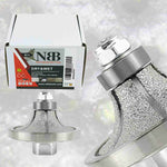 NBB Rueda de perfil de diamante, fresa de enrutador de diamante, broca para perfilar la porcelana baldosas cerámica granito mármol piedra, fácil de usar en amoladora angular (Half-Bullnose)