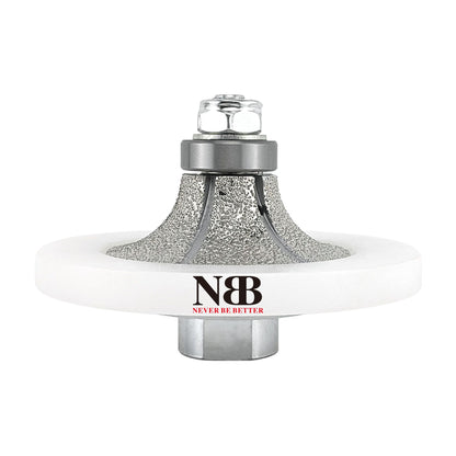 NBB Fresas para corte de chaflanes de diamante Rueda perfiladora diamante con guía cubierta más grande y M14 broca para perfilar porcelana baldosa cerámica granito mármol piedra (Half-Bullnose)