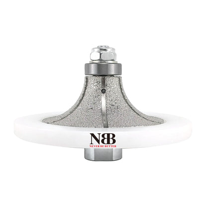 NBB Fresas para corte de chaflanes de diamante Rueda perfiladora diamante con guía cubierta más grande y M14 broca para perfilar porcelana baldosa cerámica granito mármol piedra (Half-Bullnose)