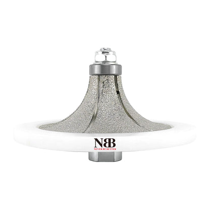 NBB Fresas para corte de chaflanes de diamante Rueda perfiladora diamante con guía cubierta más grande y M14 broca para perfilar porcelana baldosa cerámica granito mármol piedra (Half-Bullnose)