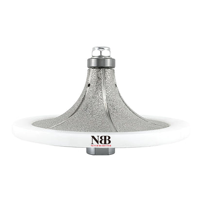 NBB Fresas para corte de chaflanes de diamante Rueda perfiladora diamante con guía cubierta más grande y M14 broca para perfilar porcelana baldosa cerámica granito mármol piedra (Half-Bullnose)