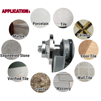 NBB Rueda de perfil de diamante, fresa de enrutador de diamante, broca para perfilar la porcelana baldosas cerámica granito mármol piedra, fácil de usar en amoladora angular (Half-Bullnose)
