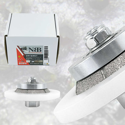 NBB Diamant-Fasenschneid- und Fräser, Diamant-Profilierscheibe mit größerer, abgedeckter Führung und M14-Bohrer zum Profilieren von Porzellan-, Keramikfliesen, Granit, Marmor und Stein (Fasenschnitt) 