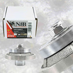 NBB Rueda de perfil de diamante fresa de enrutador de diamante con cubierta de hierro broca para perfilar porcelana baldosa cerámica granito mármol piedra para amoladora angular (Bevel)