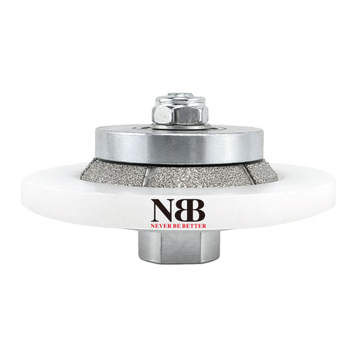 NBB Fresas para corte de chaflanes de diamante Rueda perfiladora diamante con guía cubierta más grande y M14 broca para perfilar porcelana baldosa cerámica granito mármol piedra (Bevel)