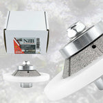 NBB Fresas para corte de chaflanes de diamante Rueda perfiladora diamante con guía cubierta más grande y M14 broca para perfilar porcelana baldosa cerámica granito mármol piedra (Bevel)