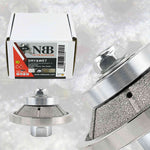 NBB Rueda de perfil de diamante fresa de enrutador de diamante con cubierta de hierro broca para perfilar porcelana baldosa cerámica granito mármol piedra para amoladora angular (Bevel)