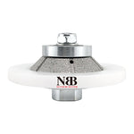 NBB Fresas para corte de chaflanes de diamante Rueda perfiladora diamante con guía cubierta más grande y M14 broca para perfilar porcelana baldosa cerámica granito mármol piedra (Bevel)