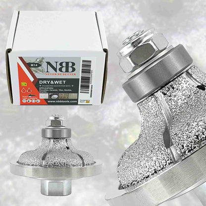 NBB Rueda de perfil de diamante fresa de enrutador de diamante con cubierta de hierro broca para perfilar porcelana baldosa cerámica granito mármol piedra para amoladora angular (Ogee)