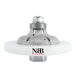 NBB Fresas para corte de chaflanes de diamante Rueda perfiladora diamante con guía cubierta más grande y M14 broca para perfilar porcelana baldosa cerámica granito mármol piedra (Ogee)
