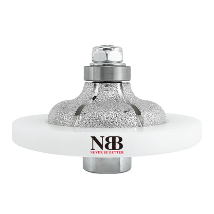 NBB Fresas para corte de chaflanes de diamante Rueda perfiladora diamante con guía cubierta más grande y M14 broca para perfilar porcelana baldosa cerámica granito mármol piedra (Ogee)