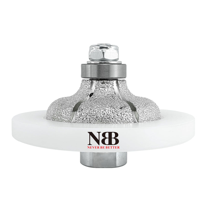 NBB Fresas para corte de chaflanes de diamante Rueda perfiladora diamante con guía cubierta más grande y M14 broca para perfilar porcelana baldosa cerámica granito mármol piedra (Ogee)