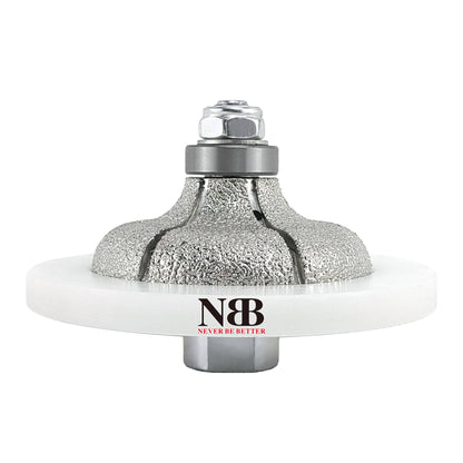 NBB Fresas para corte de chaflanes de diamante Rueda perfiladora diamante con guía cubierta más grande y M14 broca para perfilar porcelana baldosa cerámica granito mármol piedra (Ogee)
