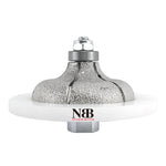 NBB Fresas para corte de chaflanes de diamante Rueda perfiladora diamante con guía cubierta más grande y M14 broca para perfilar porcelana baldosa cerámica granito mármol piedra (Ogee)