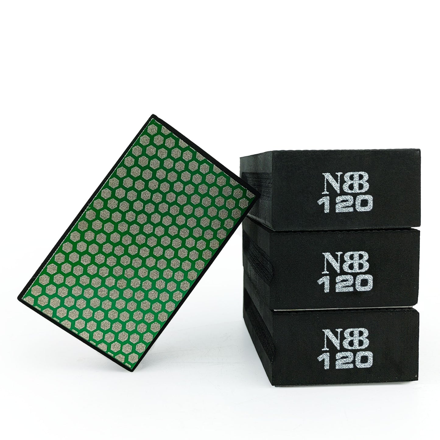 NBB Almohadilla diamantada para lijar y pulir, bloques diamante de lijado/pulido, almohadillas a mano de diamante con respaldo de espuma para moliendar granito, mármol, piedra