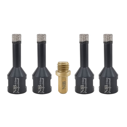 NBB Broca de diamante soldada al vacío con M14, para taladrar en seco y en húmedo profesionalmente en porcelana dura, cerámica, baldosas, granito, mármol, rápida, para Amoladora Angular(PRO EAVBDDBM)