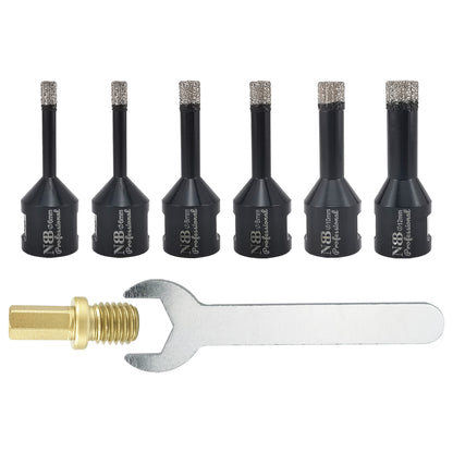 NBB Broca de diamante soldada al vacío con M14, para taladrar en seco y en húmedo profesionalmente en porcelana dura, cerámica, baldosas, granito, mármol, rápida, para Amoladora Angular(PRO EAVBDDBM)