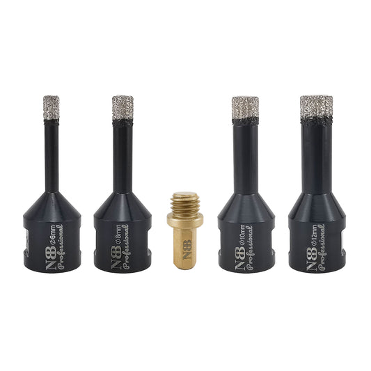 NBB Broca de diamante soldada al vacío con M14, para taladrar en seco y en húmedo profesionalmente en porcelana dura, cerámica, baldosas, granito, mármol, rápida, para Amoladora Angular(PRO EAVBDDBM)