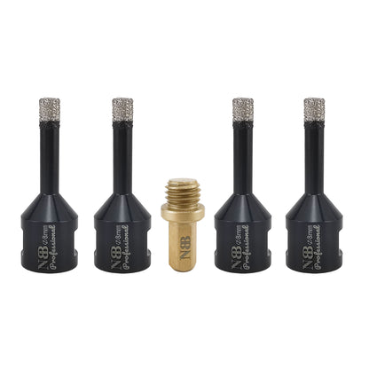 NBB Broca de diamante soldada al vacío con M14, para taladrar en seco y en húmedo profesionalmente en porcelana dura, cerámica, baldosas, granito, mármol, rápida, para Amoladora Angular(PRO EAVBDDBM)