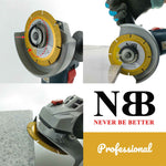 NBB Geschweißte Diamantscheibe, Diamanttrennscheibe, effizient zum Schleifen und Schneiden von Granit, Marmor, Fliesen, Keramik, Porzellan, Stein, Metall, Glas, trocken, 22,23 mm Schaft für Winkelschleifer (mittel)