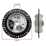 NBB Diamanttrennscheibe, Diamanttrenn- und Schleifscheibe, Mehrzweck, professionell zum Schneiden und Schleifen von Kunststoffrohren in einem Arbeitsgang, 22,23 mm Aufnahme, für Winkelschleifer (125 mm S)