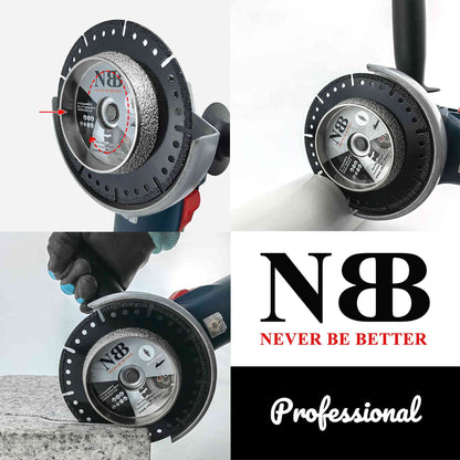 NBB Disco de corte y desbaste de diamante, multiusos, profesional para cortar y desbastar tubos de plástico en un solo movimiento, eje 22.23 mm, para amoladora angular de 125 mm