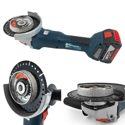 Disque de coupe diamanté NBB, meule de coupe et de meulage diamantée, multifonctionnelle, professionnelle pour la coupe et le meulage de tubes en plastique en une seule opération, alésage de 22,23 mm, pour meuleuse d'angle (125 mm S)