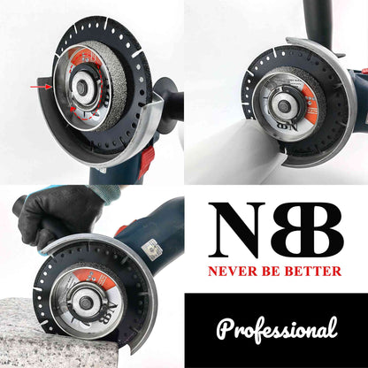 Disque de coupe diamanté NBB, meule de coupe et de meulage diamantée, multifonctionnelle, professionnelle pour la coupe et le meulage de tubes en plastique en une seule opération, alésage de 22,23 mm, pour meuleuse d'angle (125 mm S)