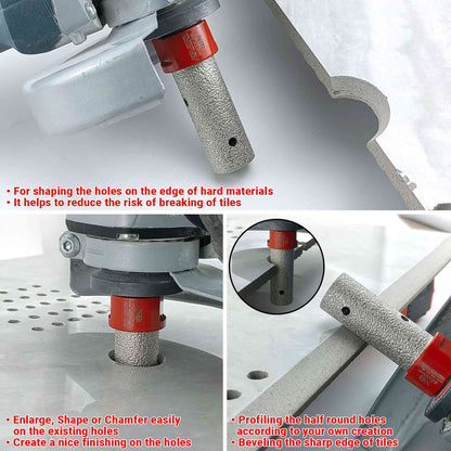 NBB Broca de fresado de diamante con M14 forma de dedo Fresa de diamante broca de chaflán para ampliar y dar forma al baldosas azulejos cerámica porcelana granito mármol en seco o húmedo