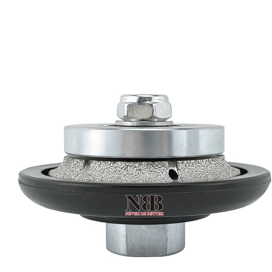 NBB Rueda de perfil de diamante, fresa de enrutador de diamante, broca para perfilar la porcelana baldosas cerámica granito mármol piedra, fácil de usar en amoladora angular (B, Half-Bullnose)