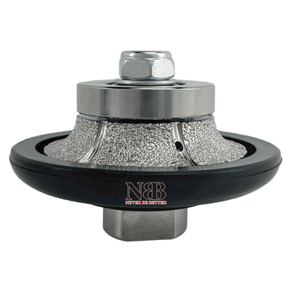 NBB Rueda de perfil de diamante, fresa de enrutador de diamante, broca para perfilar la porcelana baldosas cerámica granito mármol piedra, fácil de usar en amoladora angular (B, Half-Bullnose)