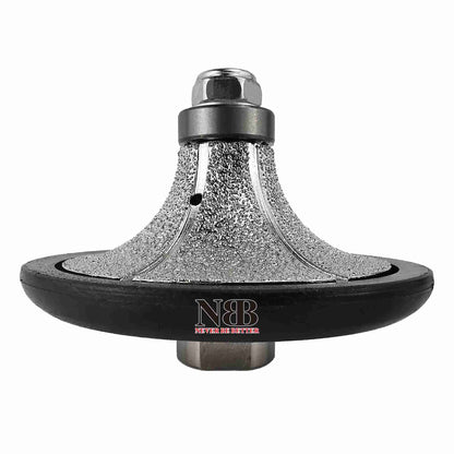 NBB Rueda de perfil de diamante, fresa de enrutador de diamante, broca para perfilar la porcelana baldosas cerámica granito mármol piedra, fácil de usar en amoladora angular (B, Half-Bullnose)