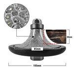 Meule diamantée NBB pour profilage, fraise diamantée, foret de profilage pour carrelage en porcelaine, céramique, granit, marbre et pierre, facile à utiliser sur meuleuse d'angle (B, demi-nez arrondi) 